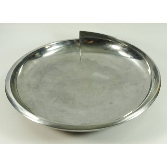 RARE Dansk JD MCM Metal Bowl Round Platter Big Assymetrical Atomic Spiral Curved - Picture 4 of 15